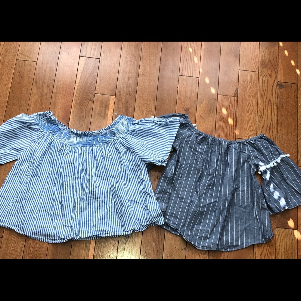 2 off the shoulder shirts